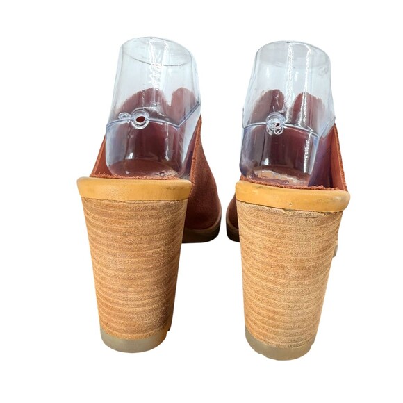 Kork-Ease Leather Open Toe Sandals 8M Harlin Red Brown Slip-On Block Heel Mules - Picture 7 of 13